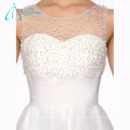 Neue Design Lace Appliques Falte Perlen Perlen Prom Dress Stores